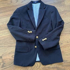 Boys IZOD Navy Blazer with Gold Buttons Fully Lined SZ 8 Preppy Classic Wedding